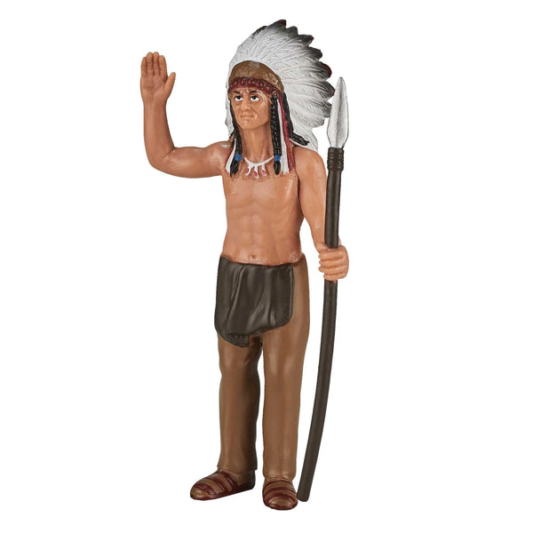 Indianerhøvding figur 2x3,5x8 cm kunststof, fri for ftalater, fra Mojo