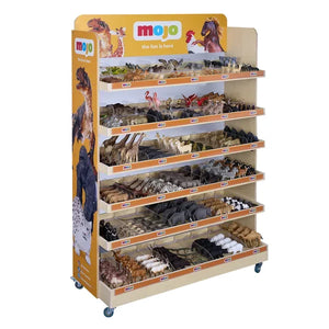 73 Cm Gulv Display I Træ Med Hylder Og Hjul – Mojo