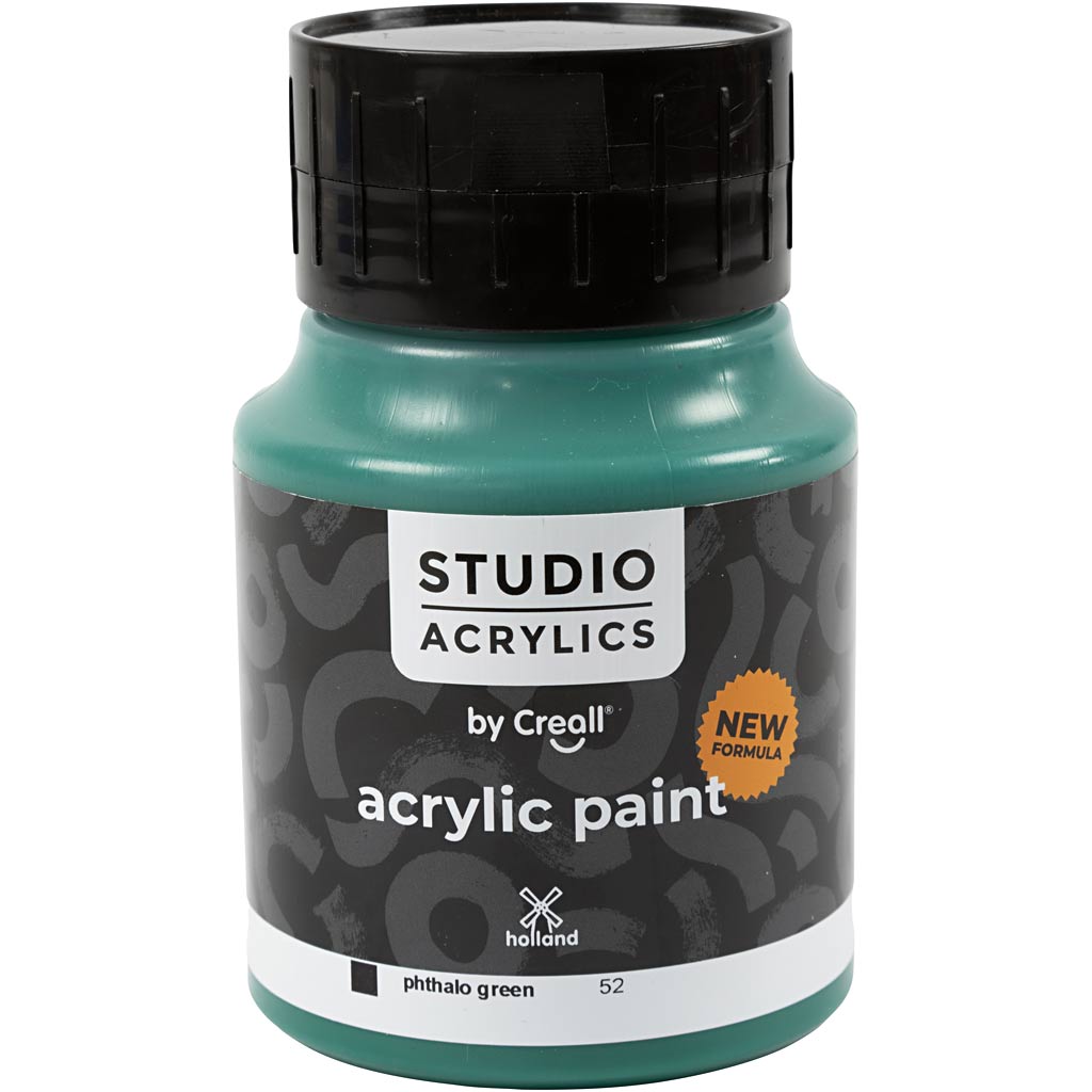 Creall Studio Akrylmaling, dækkende, phtalo green (52), 500 ml/ 1 fl.