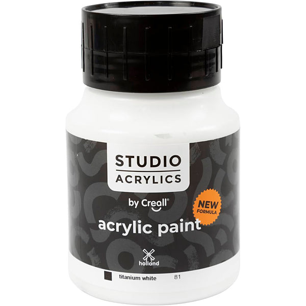 Creall Studio Dækkende Akrylmaling Hvid 500 ml