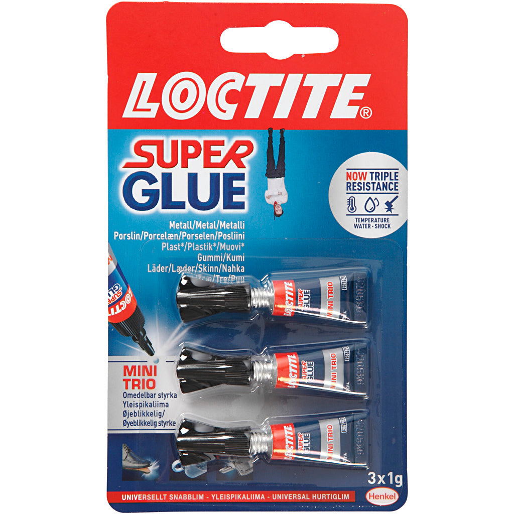 Loctite Super Glue - 3x1 g, stærk og alsidig lim
