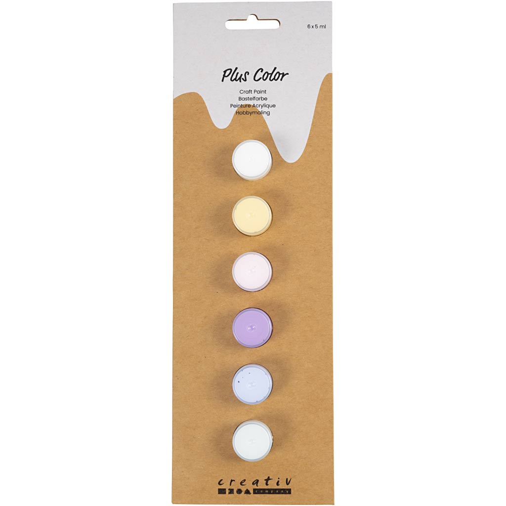 Plus Color Hobbymaling, pastelfarver, 6x5 ml/ 1 pk.