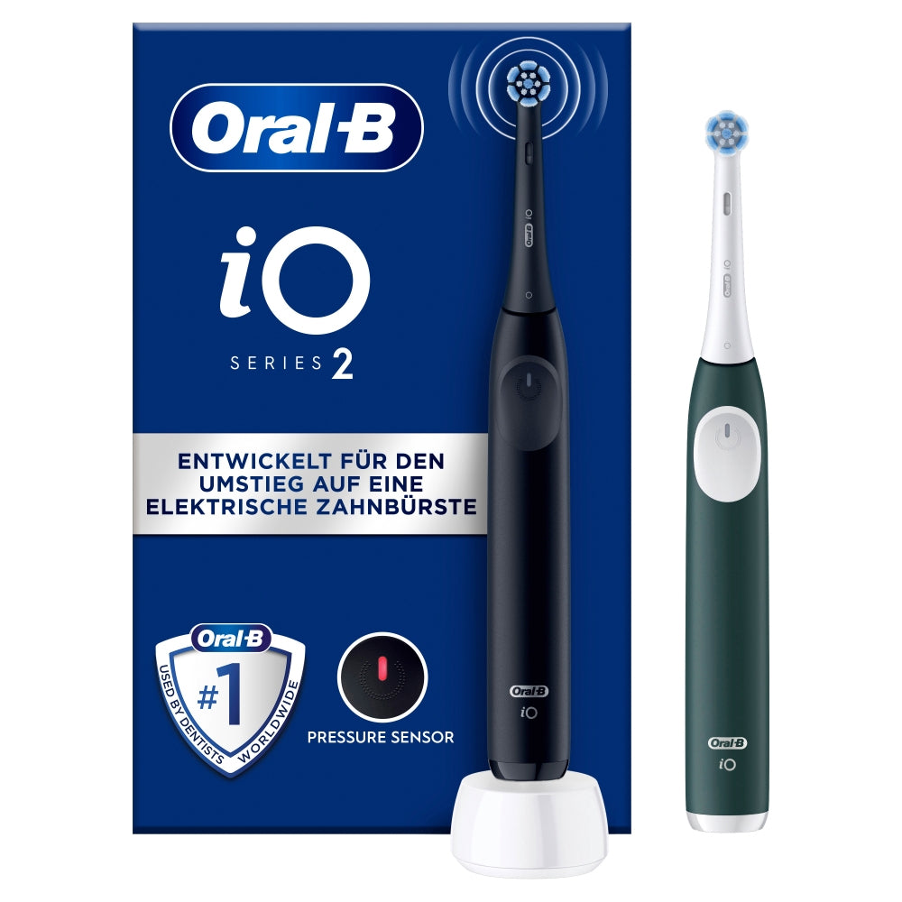 Oral-B iO Series 2 Duo Elektrisk tandbørste 2 stk. Night Black/Forest Green