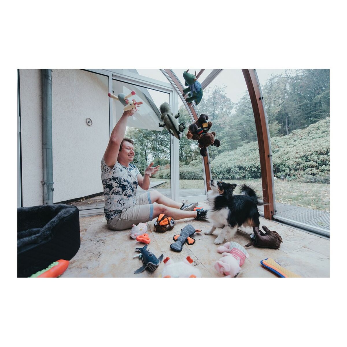 Plush legetøj til hunde Hunter Tough Kamerun Sort black Polyester Bjørn 29 cm