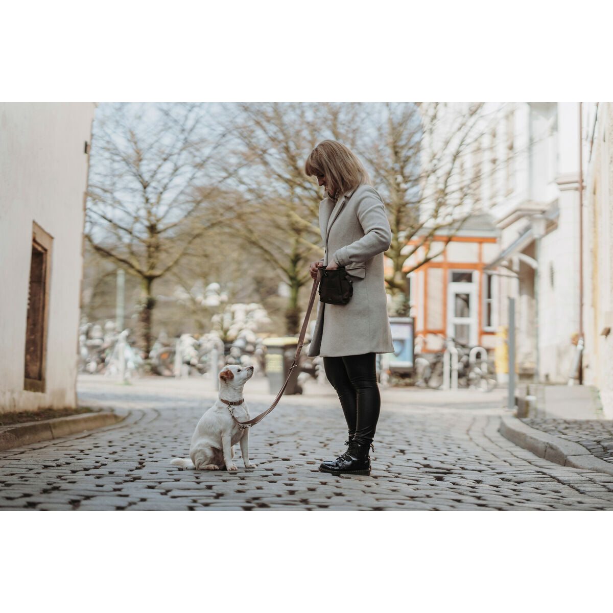 Hundehalsbånd Hunter Inari Beige M 30-45 cm