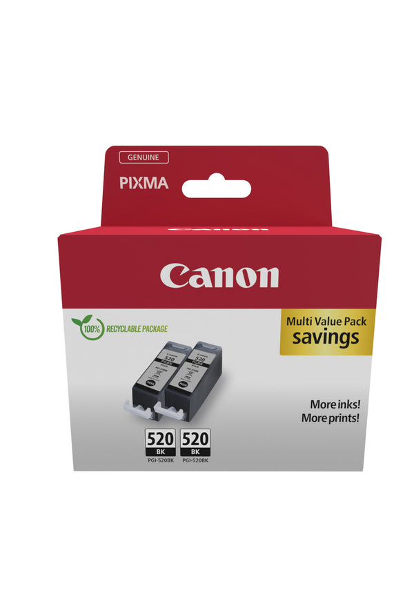Canon PGI 520BK Twin Pack Sort 341 sider Blækbeholder