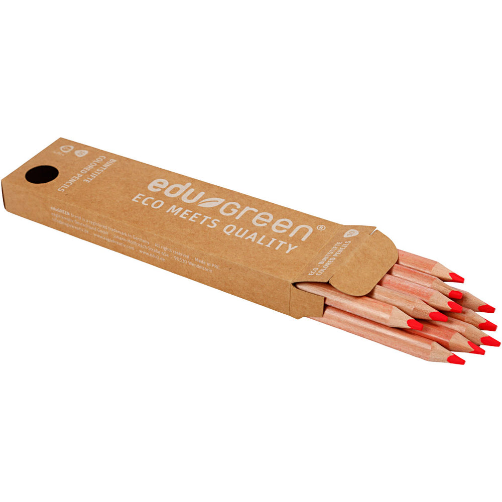 Edugreen Kraftige Farveblyanter, mine 5 mm, rød, 10 stk./ 1 pk.