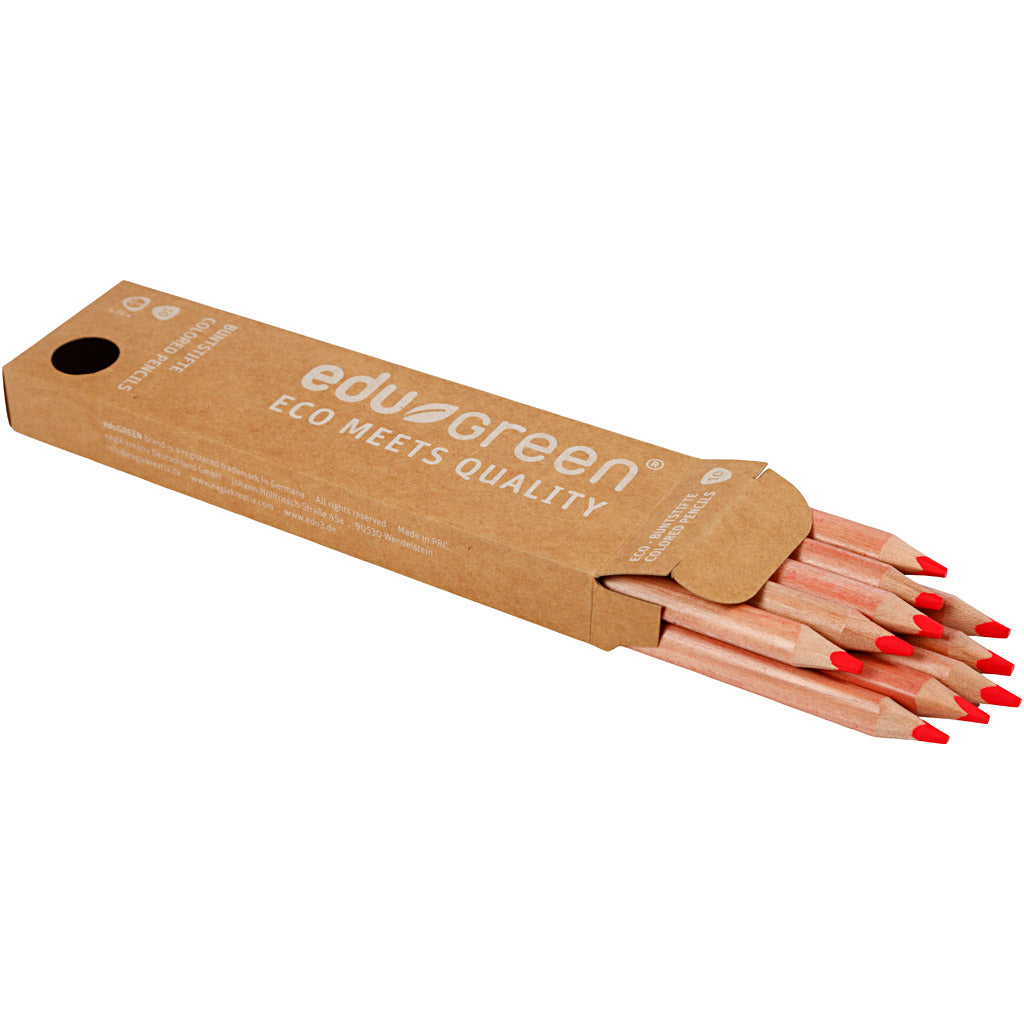 Edugreen Kraftige Farveblyanter, mine 5 mm, rød, 10 stk./ 1 pk.