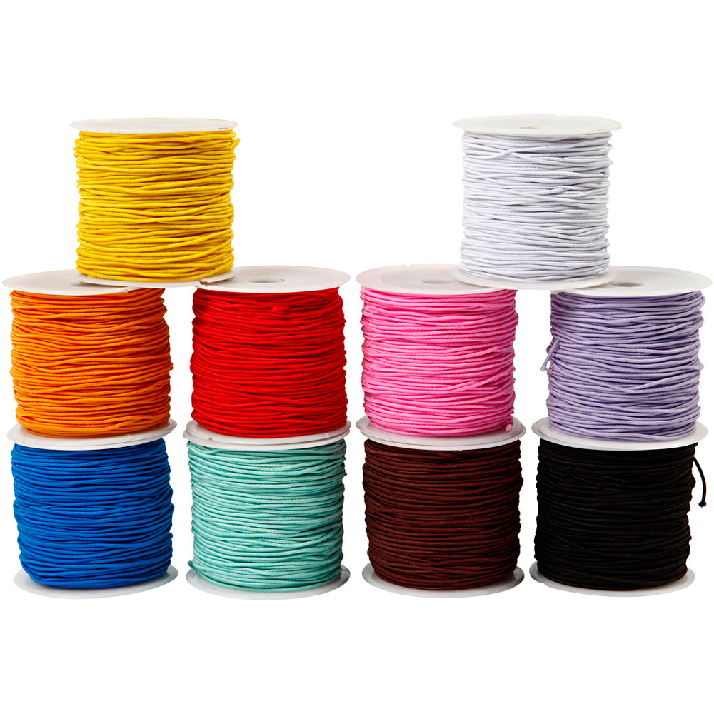 Elastiksnor, tykkelse 1 mm, 10x25 m/ 1 pk.