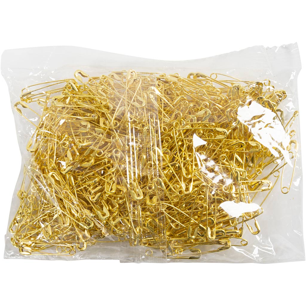 Guld Sikkerhedsnåle 22 mm - 500 stk. i Pakke