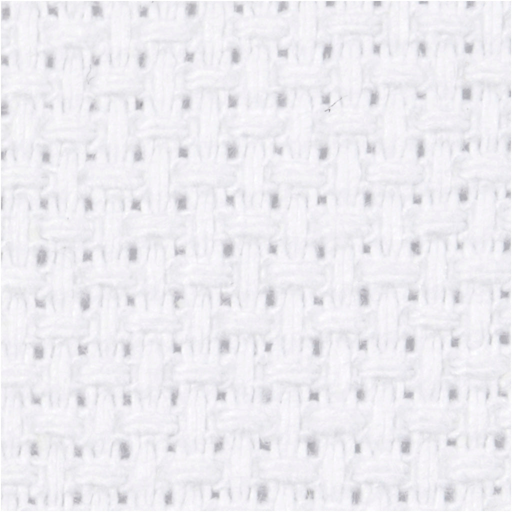 Aidastof, str. 50x50 cm, 70 tern pr. 10 cm, hvid, 1 stk.