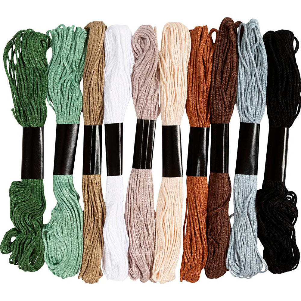 Broderigarn, tykkelse 1 mm, Naturfarver, 10x8 m/ 1 pk.