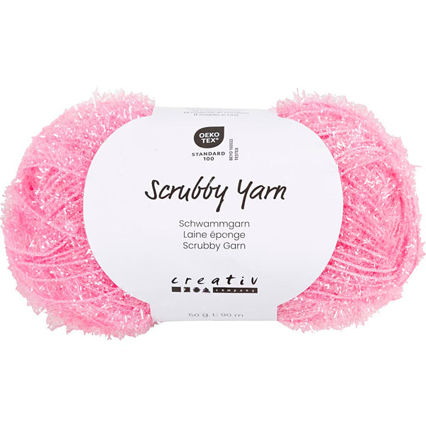 Scrubby Garn, L: 90 M, lyserød, 50 g/ 1 ngl.
