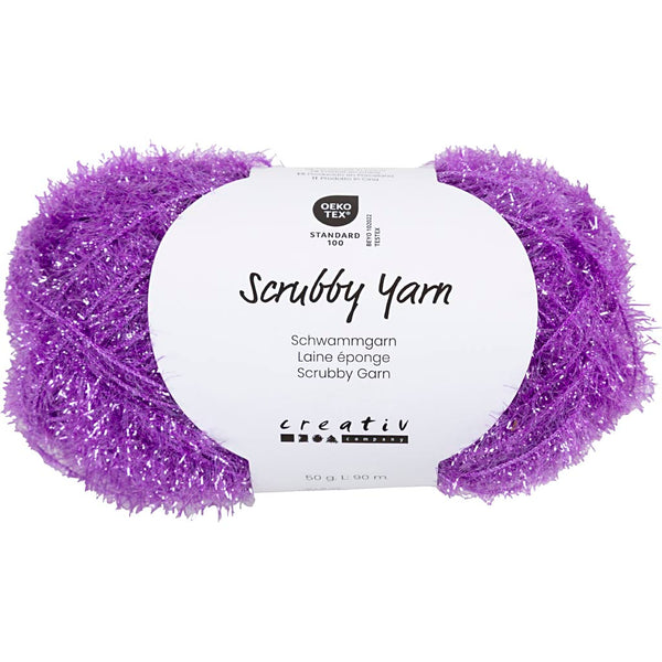 Scrubby Garn, L: 90 M, lilla, 50 g/ 1 ngl.