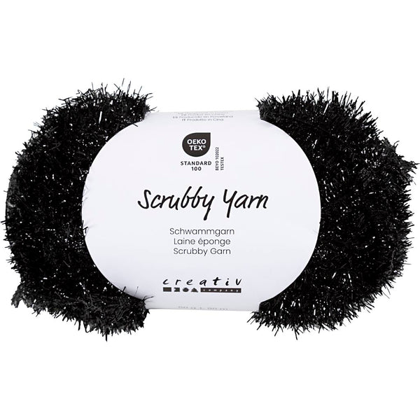 Scrubby Garn, L: 90 M, sort, 50 g/ 1 ngl.