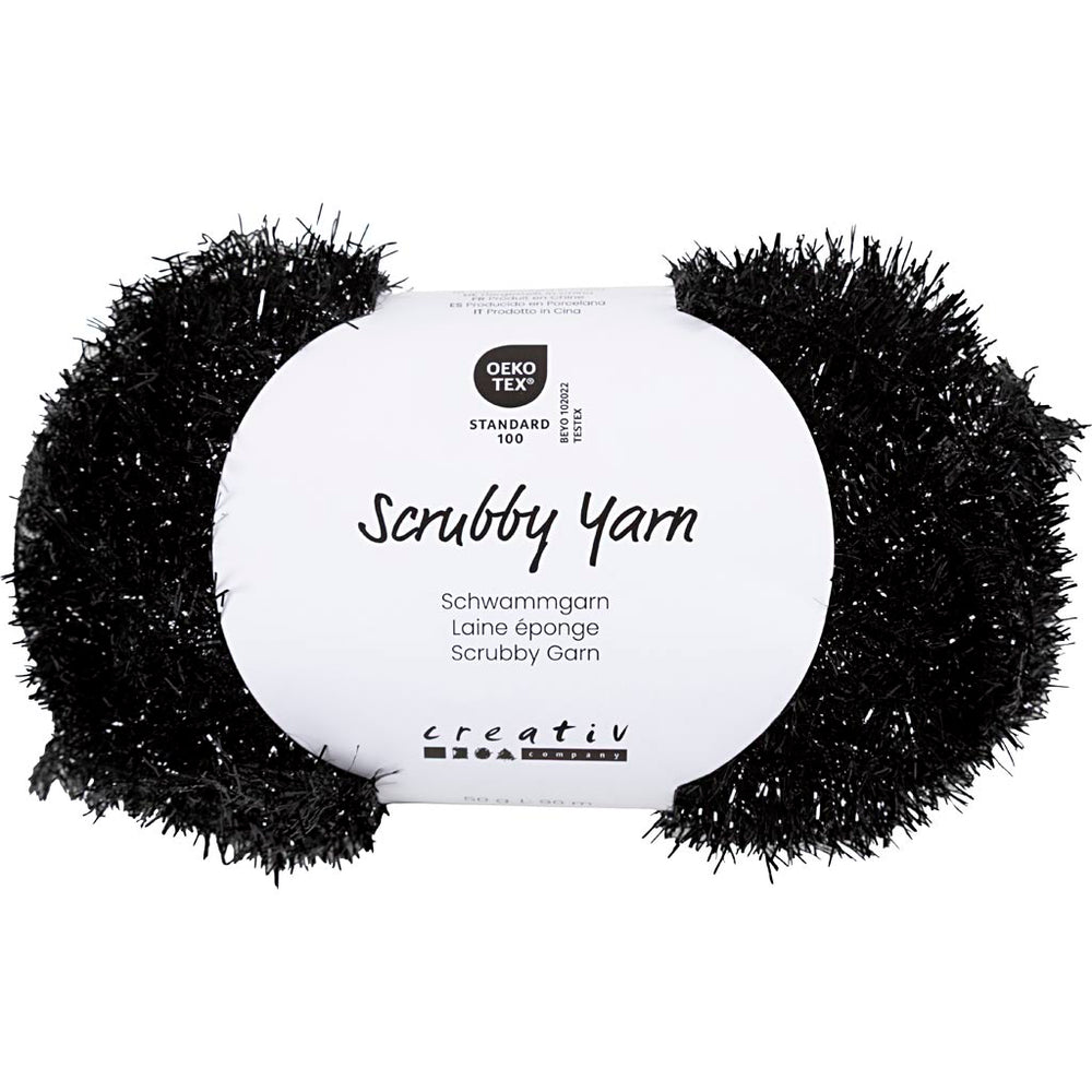 Scrubby Garn, L: 90 M, sort, 50 g/ 1 ngl.