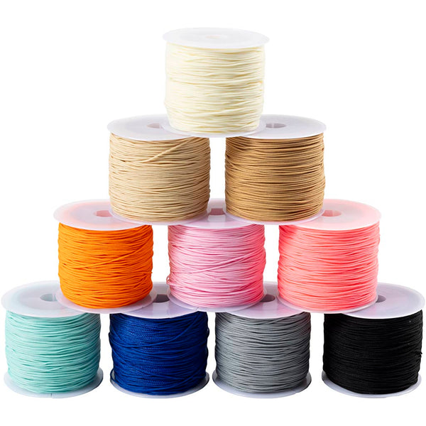 Polyester snor, tykkelse 0,6 mm, colorful, 10x50 m/ 1 pk.