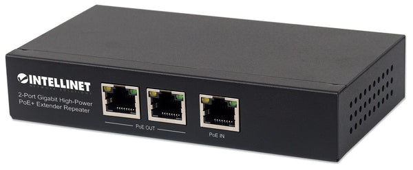 Intellinet 2-Port High-Power Extender Repeater, IEEE 802.3at/af Power over ( / ), metal Repeater