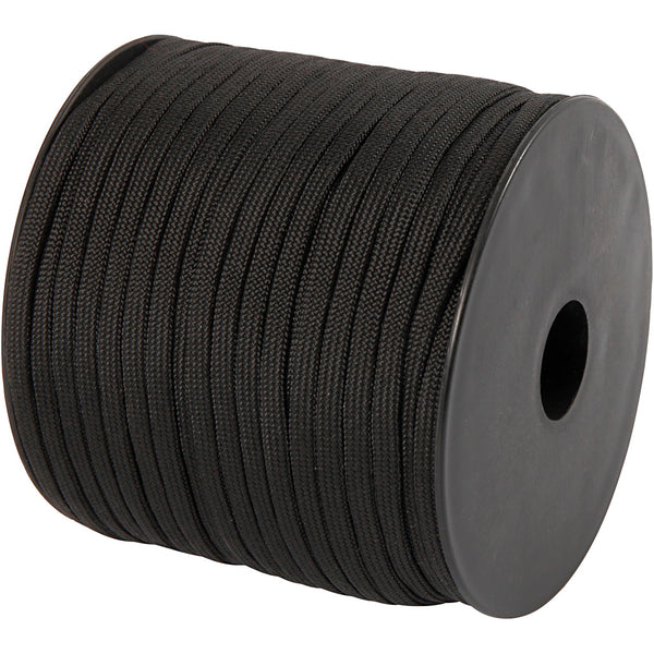 Imiteret Faldskærmsline, B: 5 mm, sort, 50 m/ 1 rl.