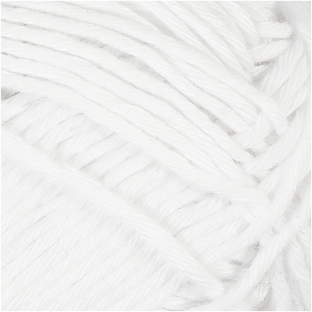 Bomuldsgarn, 8/8, L: 80-85 M, str. maxi, hvid, 50 g/ 1 ngl.