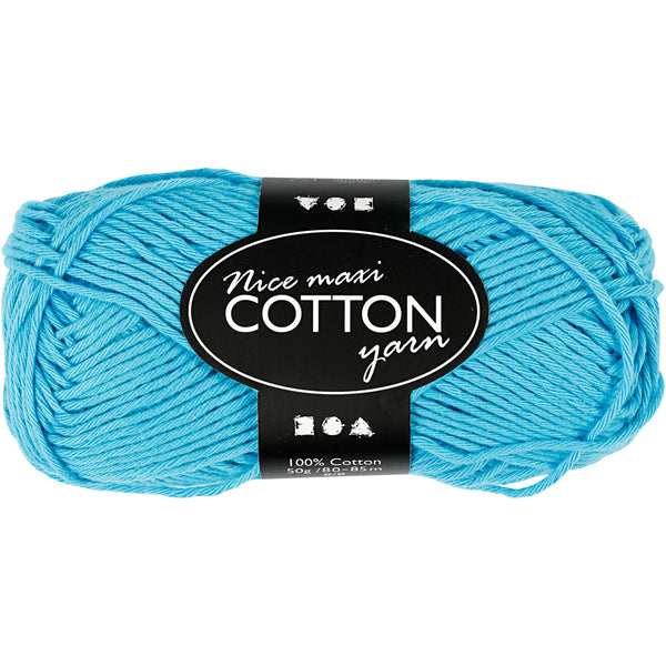 Bomuldsgarn, 8/8, L: 80-85 M, str. maxi, turkis, 50 g/ 1 ngl.