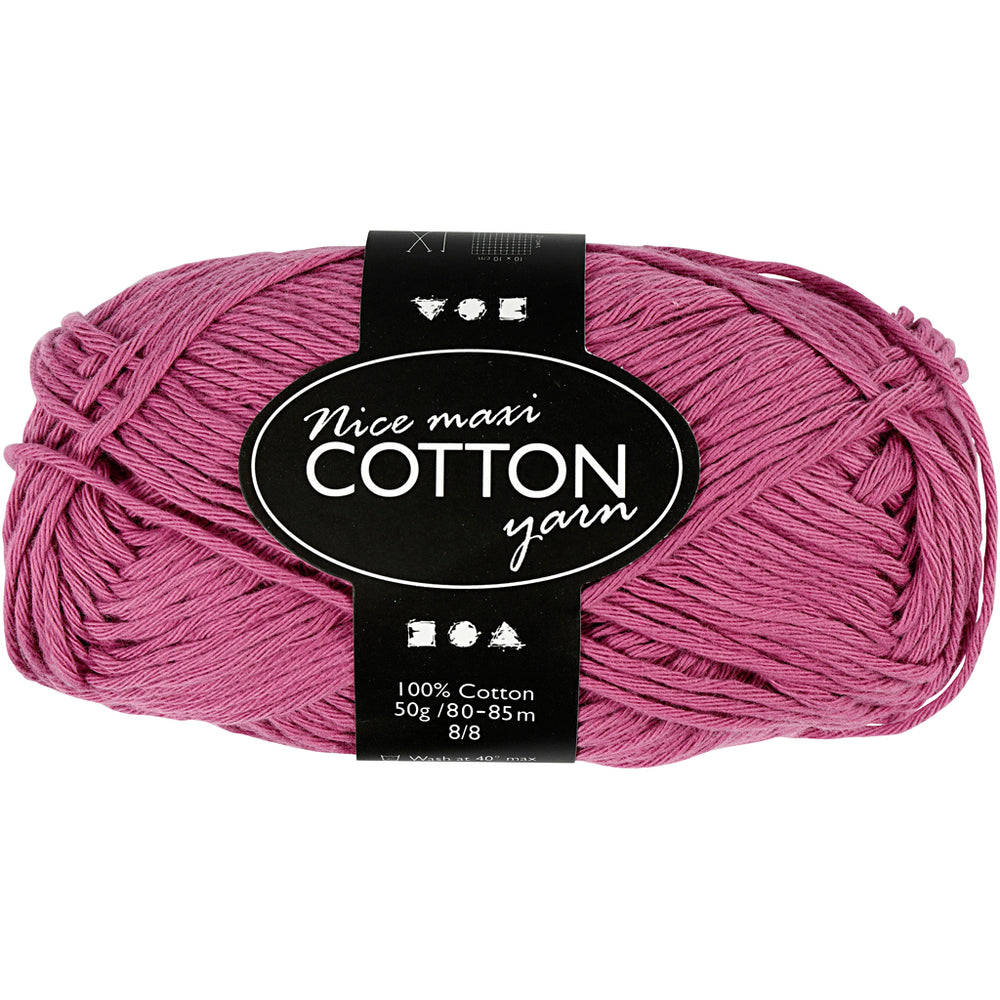 Bomuldsgarn, 8/8, L: 80-85 M, str. maxi, violet, 50 g/ 1 ngl.