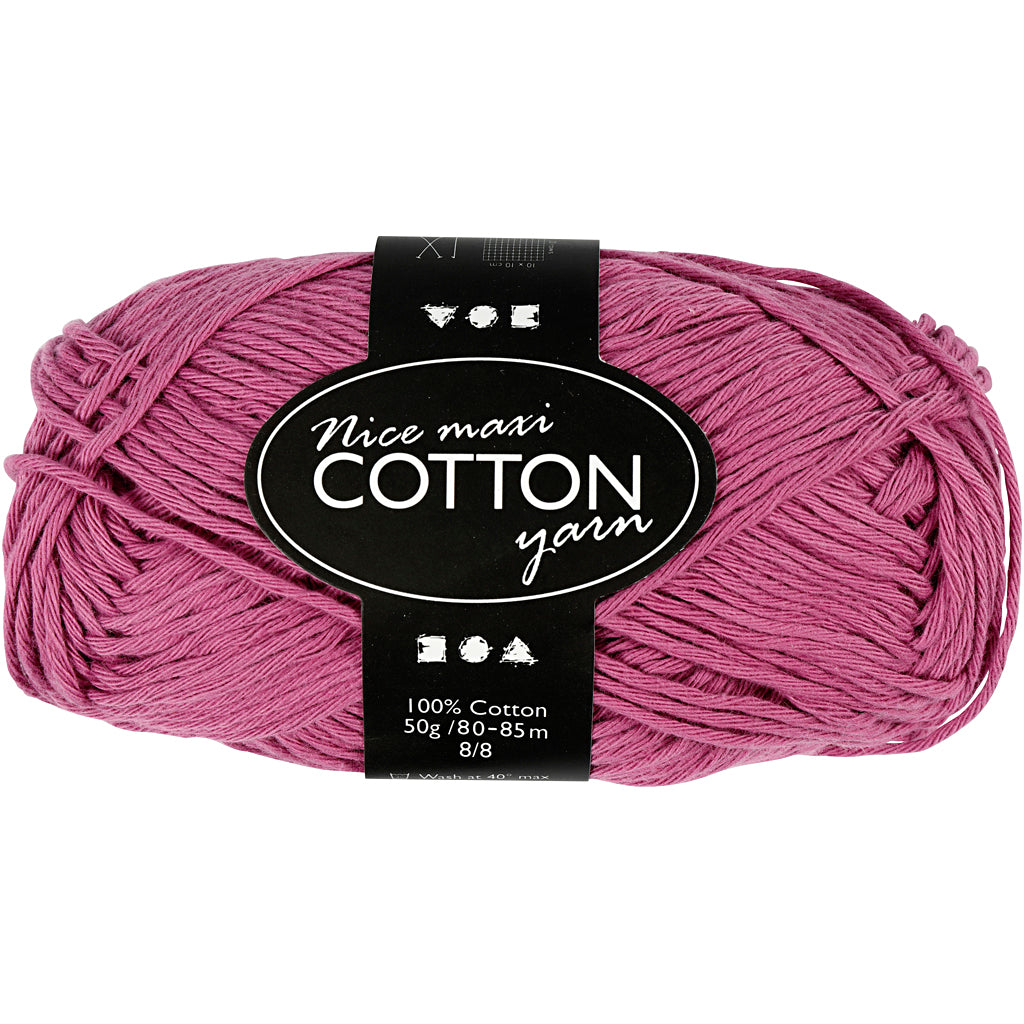 Bomuldsgarn, 8/8, L: 80-85 M, str. maxi, violet, 50 g/ 1 ngl.