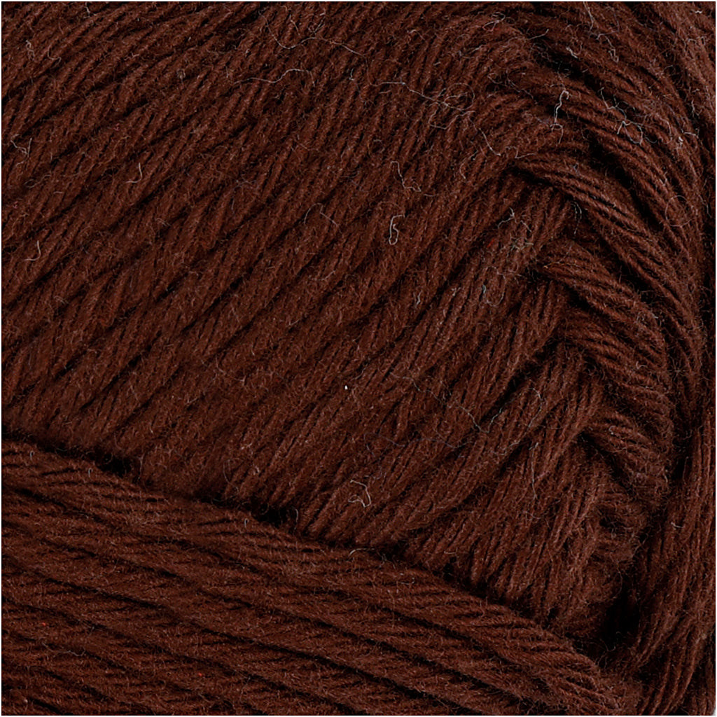 Bomuldsgarn, nr. 8/8, L: 80-85 M, str. maxi, brun, 50 g/ 1 ngl.
