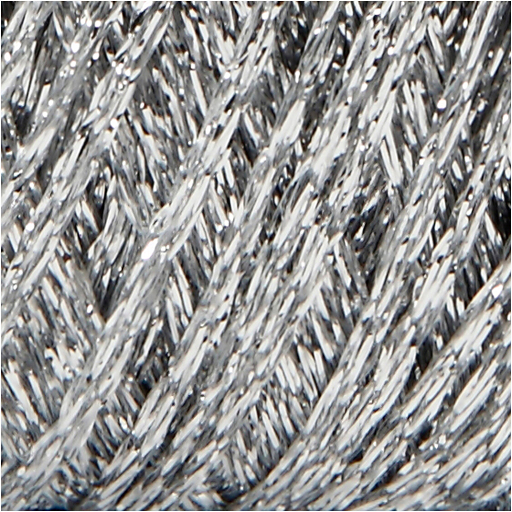 Lurex Garn, L: 160 M, sølv, 25 g/ 1 ngl.