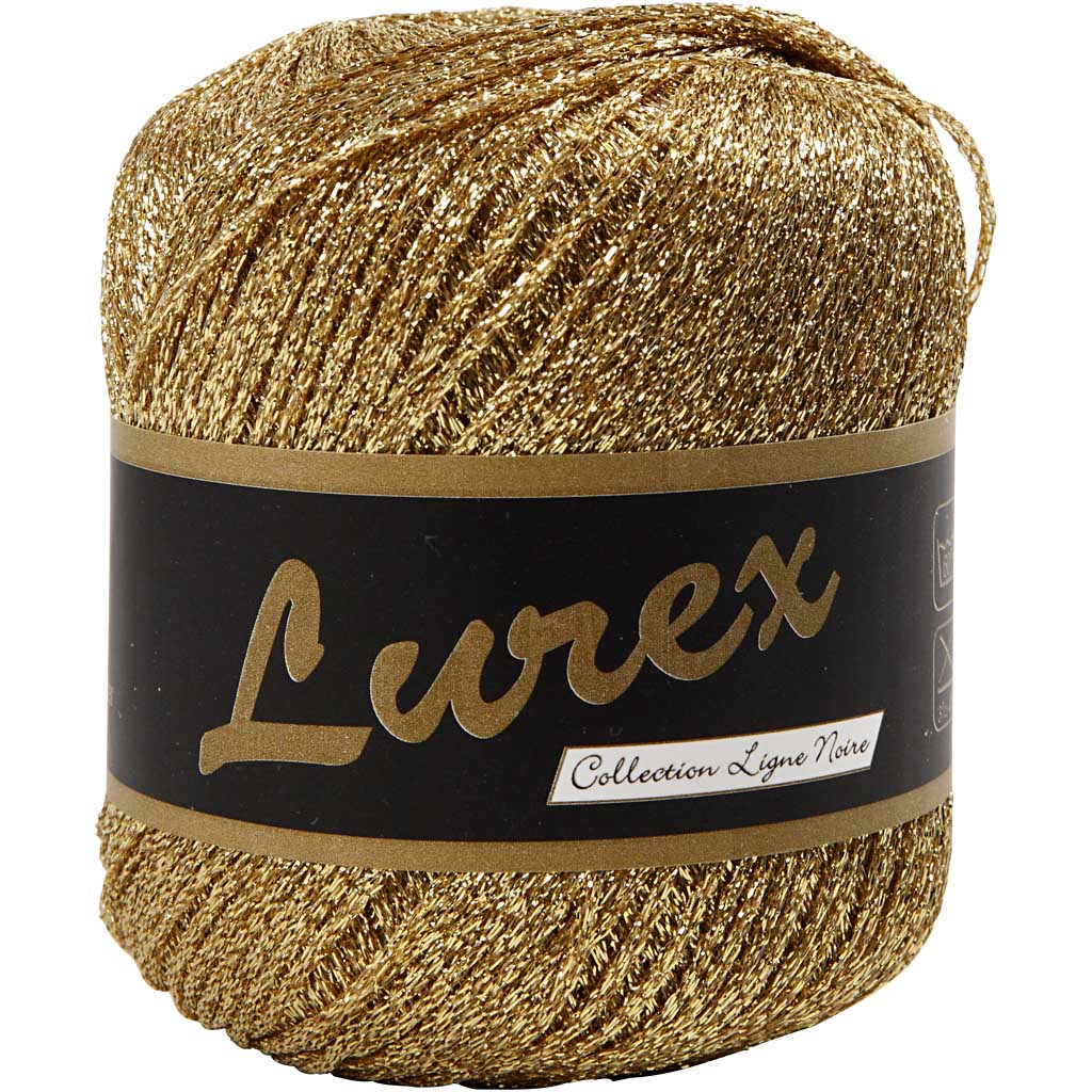 Lurex Garn, L: 160 M, guld, 25 g/ 1 ngl.