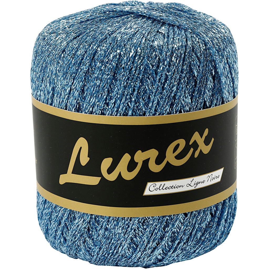 Lurex Garn, L: 160 M, lyseblå, 25 g/ 1 ngl.