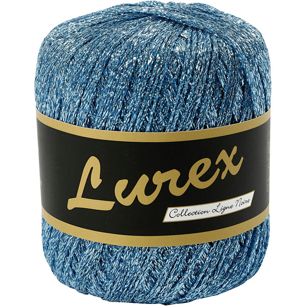 Lurex Garn, L: 160 M, lyseblå, 25 g/ 1 ngl.