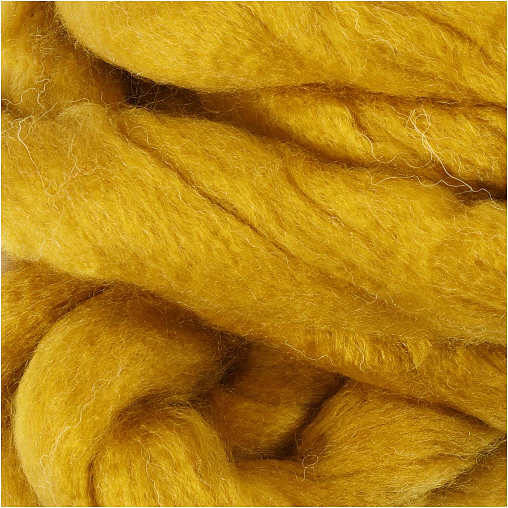 XL Kæmpegarn af Polyacryl/Uld, L: 15 M, str. mega, mørk gul, 300 g/ 1 ngl.