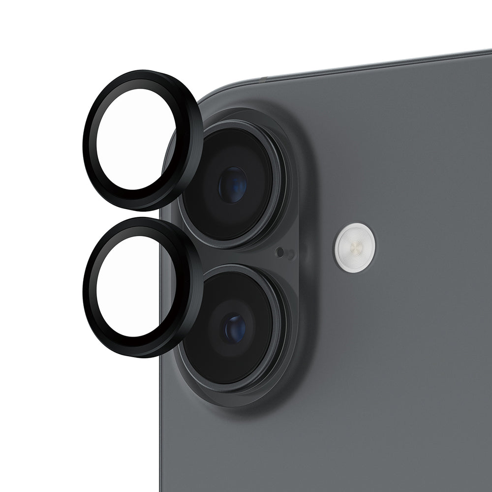 PanzerGlass Hoops Kameralinsebeskytter Sort til iPhone 17, iPhone 16 / 16 Plus
