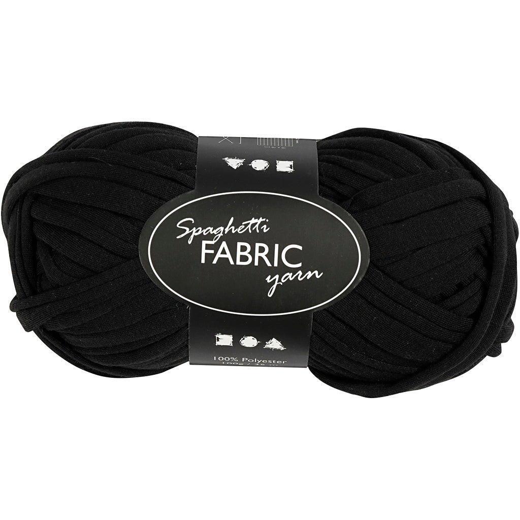 Spaghetti Garn, L: 35 M, sort, 100 g/ 1 ngl.