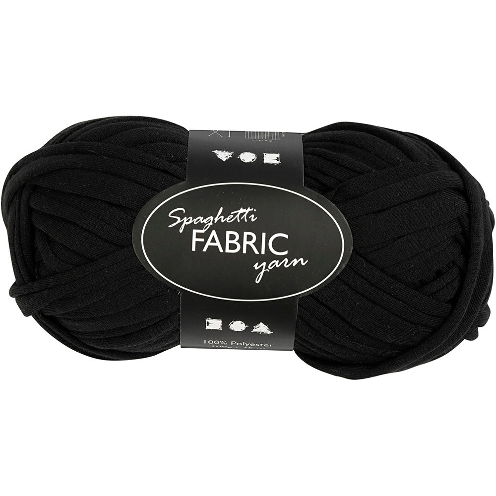 Spaghetti Garn, L: 35 M, sort, 100 g/ 1 ngl.