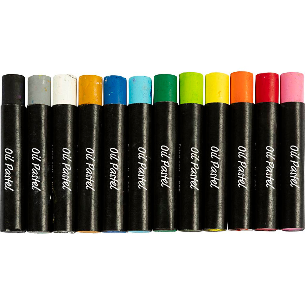 Oliepastel, L: 7 cm, tykkelse 11 mm, standardfarver, 12 stk./ 1 pk.