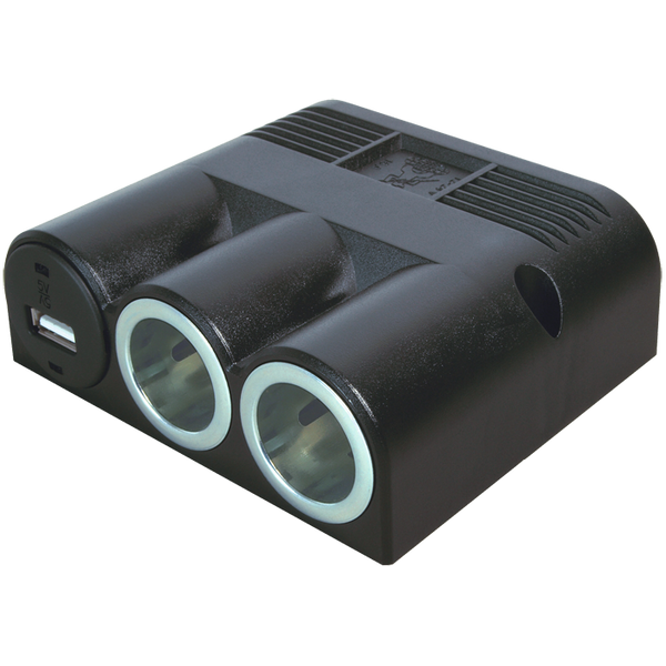 Strømudtag x 2 med USB (USB 1A) 16A til skruemontering