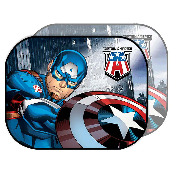 Solbeskytter til bilvindue Captain America 44x35 cm - 2 stk. Disney