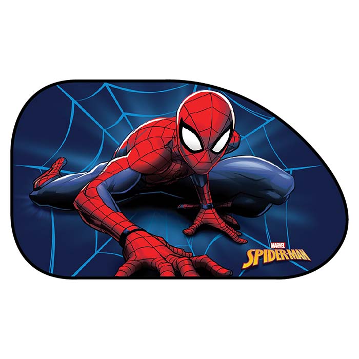 Solbeskytter Spiderman 2 stk 65x38 cm - formede solskærme til bilvindue, UV-beskyttelse - Disney