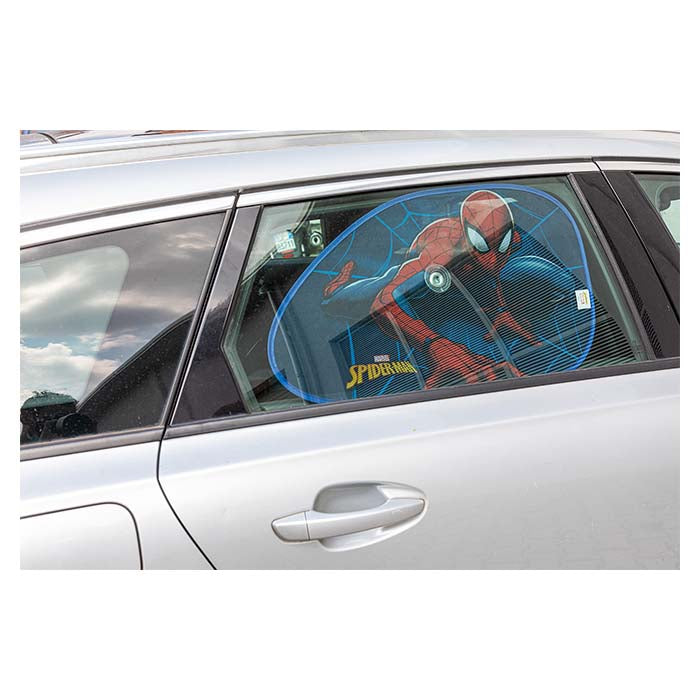 Solbeskytter Spiderman 2 stk 65x38 cm - formede solskærme til bilvindue, UV-beskyttelse - Disney