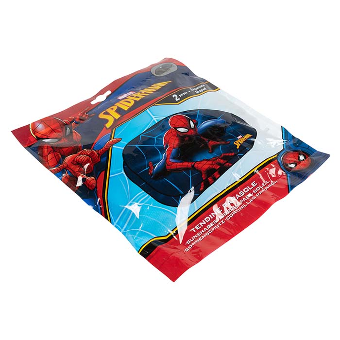 Solbeskytter Spiderman 2 stk 65x38 cm - formede solskærme til bilvindue, UV-beskyttelse - Disney