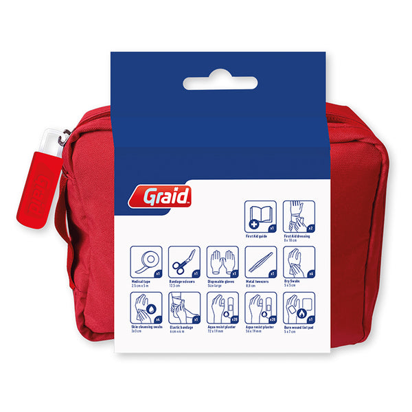 Førstehjælpstaske til bælte 10×15 cm med basisudstyr - Graid