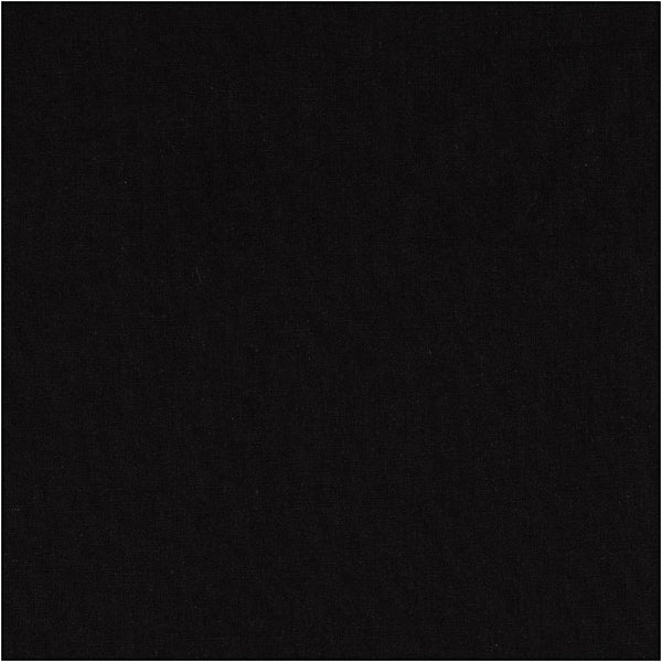 Kvalitetsstof i Sort - 145 cm, 100% Bomuld, 2 m