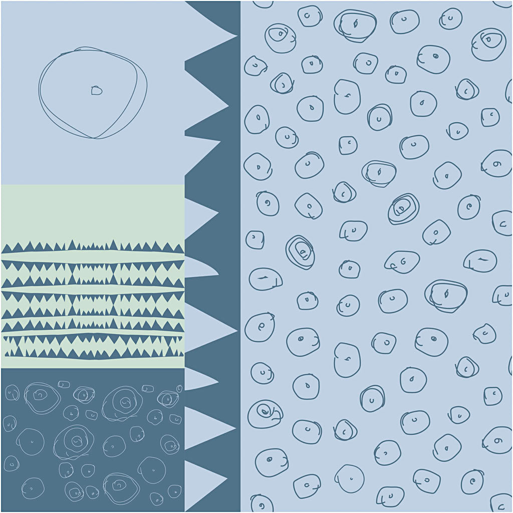 Kvalitets blå bomuldsstof 145 cm, 10 m rulle