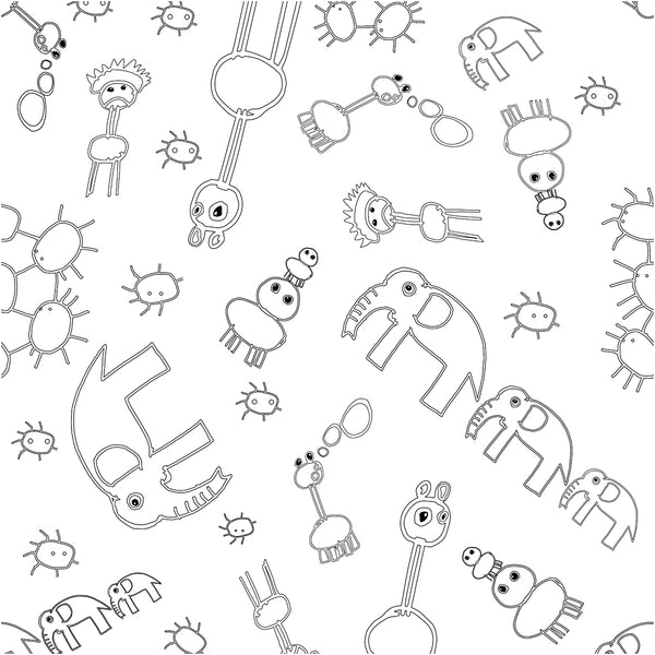 Kvalitetsstof i Hvid/Sort - 145 cm, 100% Bomuld