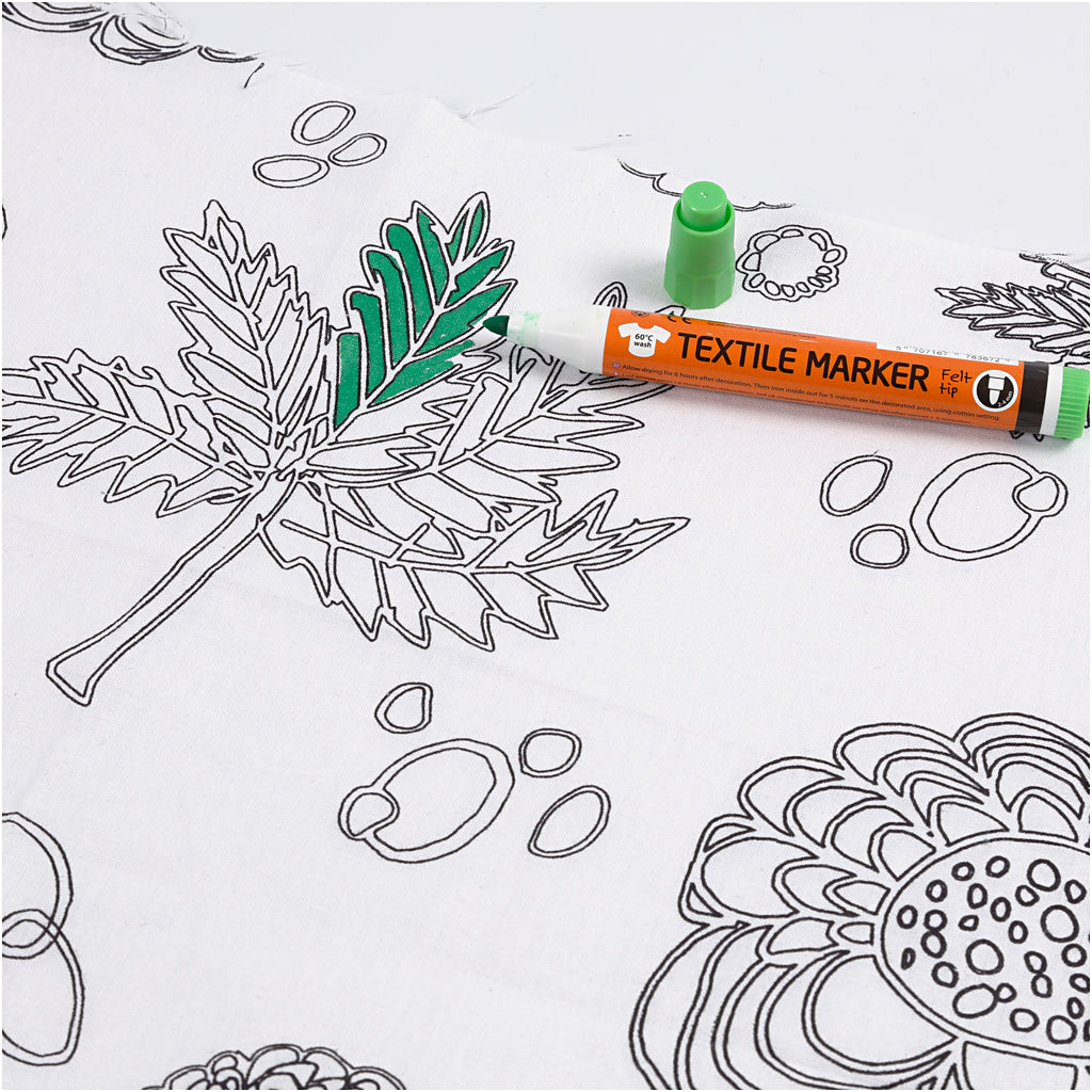 Kvalitetsstof i Hvid/Sort - 100% Bomuld, 145 cm