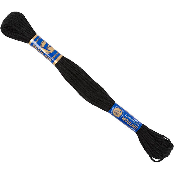 Broderigarn, sort, 12x8 m/ 1 pk.