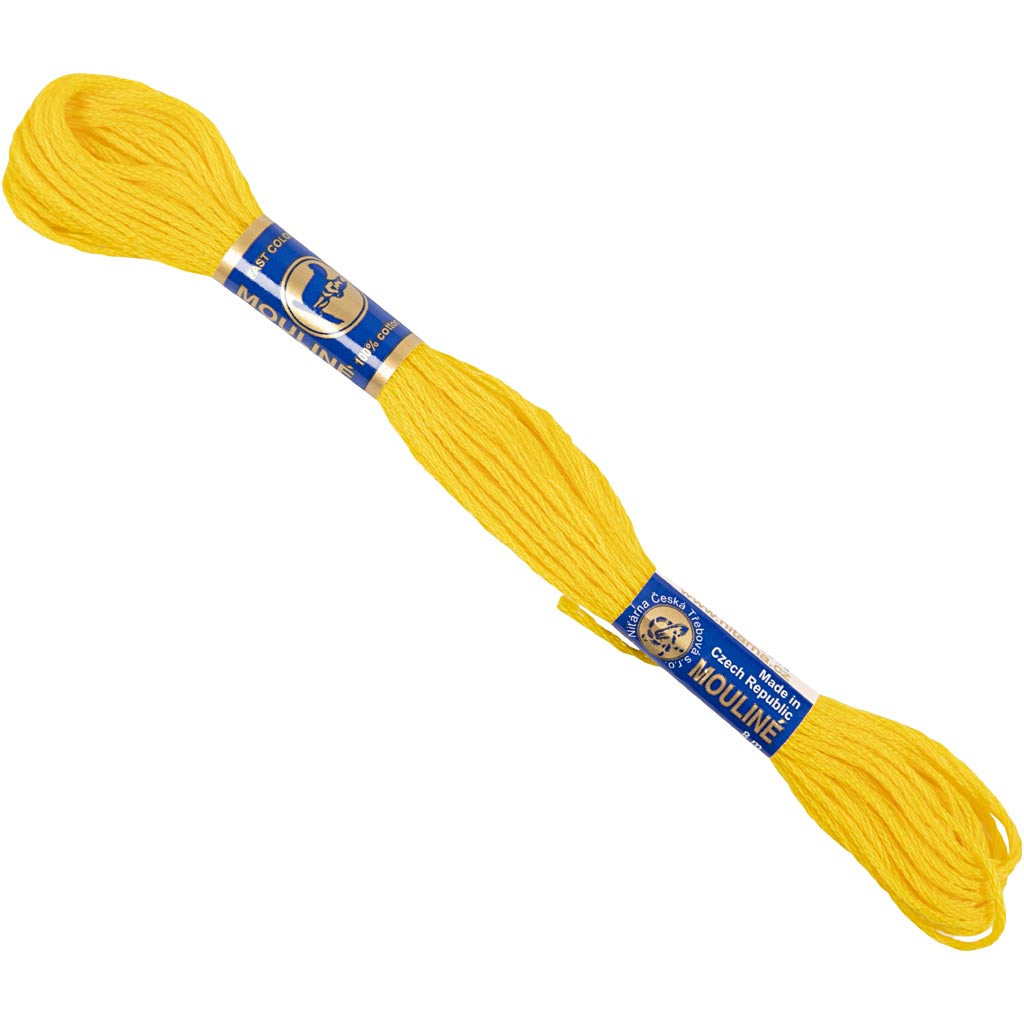 Broderigarn, gul, 12x8 m/ 1 pk.