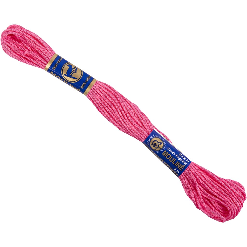 Broderigarn, pink, 12x8 m/ 1 pk.